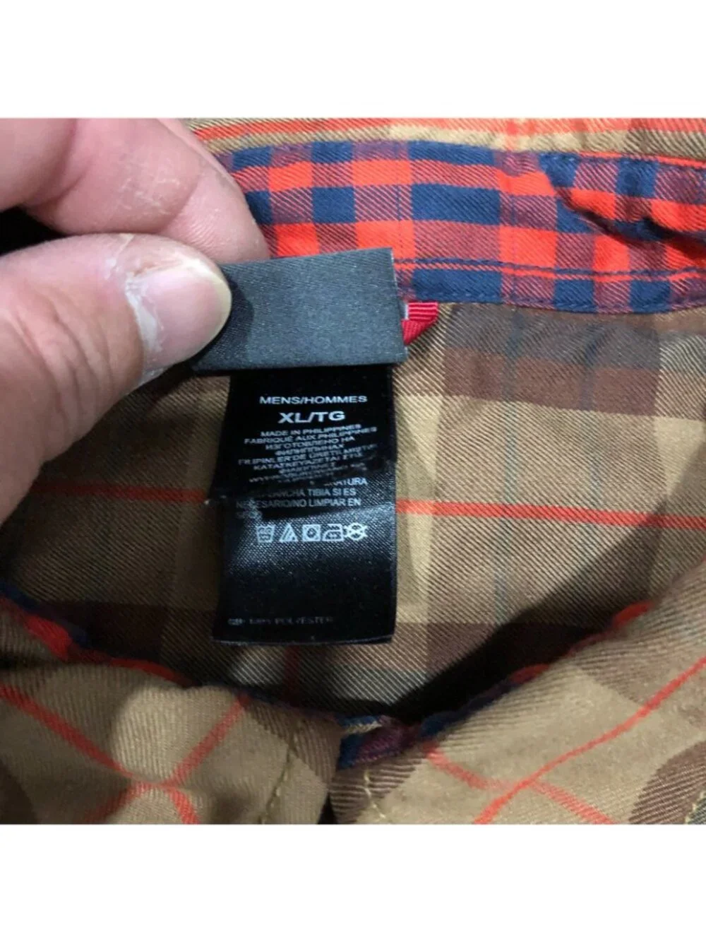 THE NORTH FACE - Snap Front Brown Red Plaid Long Sleeve Shirt Mens Sz XL